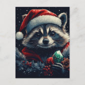 Cute Christmas Raccoon Briefkaart (Voorkant)