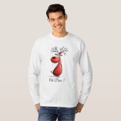 Cute Christmas Reindeer Cartoon – Funny Holiday  T-shirt (Voorkant volledig)