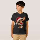 Cute Christmas Reindeer Crocheting Funny Gift Men, T-shirt (Voorkant volledig)