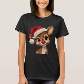 Cute Christmas Reindeer Crocheting Funny Gift Men, T-shirt (Voorkant)