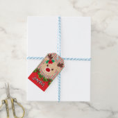 Cute Christmas Reindeer Custom Paper Cadeaulabel (Met Touw)