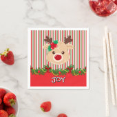 Cute Christmas Reindeer Custom Paper Servet (Insitu)