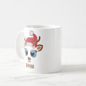 Cute Christmas reindeer face for her Koffiemok (Voorkant links)
