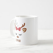 Cute Christmas reindeer face Koffiemok (Voorkant links)