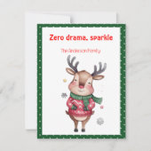 Cute christmas reindeer funny wish green Postcard Feestdagenkaart (Voorkant)