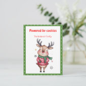 Cute christmas reindeer funny wish retro Postcard Feestdagenkaart (Staand voorkant)