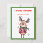 Cute christmas reindeer funny wish retro Postcard Feestdagenkaart (Voorkant)