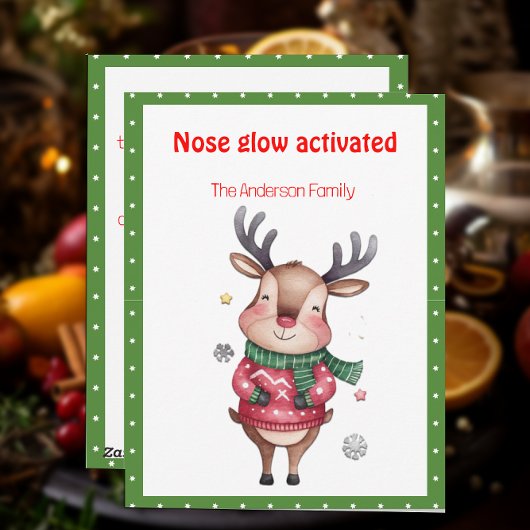 Cute christmas reindeer funny wish retro Postcard Feestdagenkaart