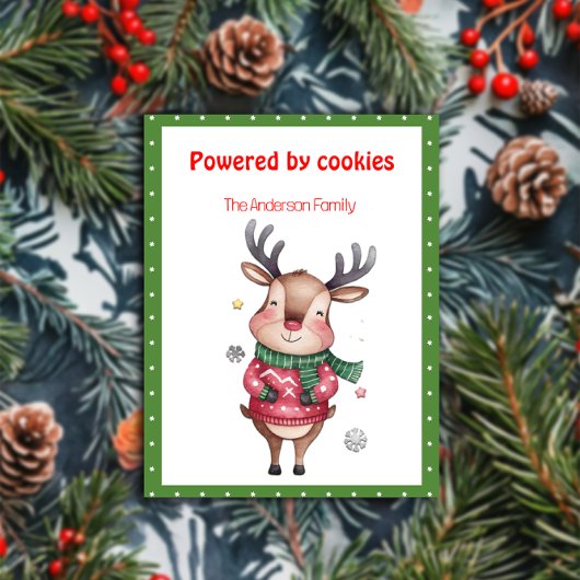 Cute christmas reindeer funny wish retro Postcard Feestdagenkaart