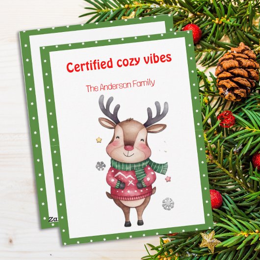 Cute christmas reindeer funny wish retro Postcard Feestdagenkaart