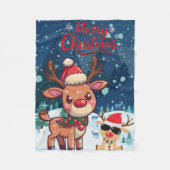 Cute Christmas Reindeer Kids Blanket Fleece Deken (Voorkant)