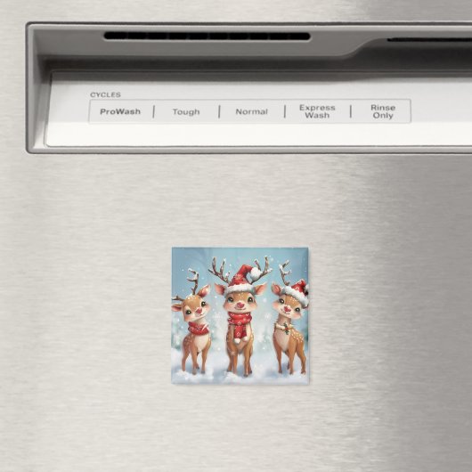 Cute Christmas Reindeer Magnet (Insitu (Vaatwasser))