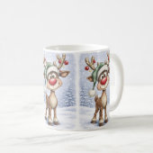 Cute Christmas Reindeer Mug Koffiemok (Voorkant rechts)