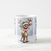 Cute Christmas Reindeer Mug Koffiemok (Center)