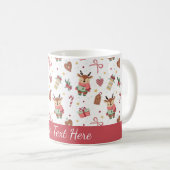 Cute Christmas Reindeer Personalized Mug Koffiemok (Voorkant rechts)