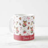 Cute Christmas Reindeer Personalized Mug Koffiemok (Voorkant links)