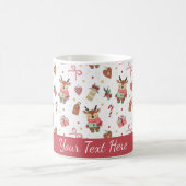 Cute Christmas Reindeer Personalized Mug Koffiemok (Center)