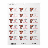 Cute Christmas Reindeer Personalized to and from Etiket (Full Sheet)