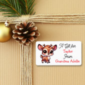 Cute Christmas Reindeer Personalized to and from Etiket