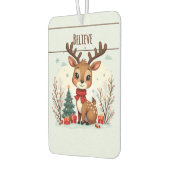 Cute Christmas Reindeer Scene Snowy Forest Luchtverfrisser (Links)