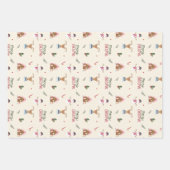 Cute Christmas Reindeer Snowman Pattern Whimsical Inpakpapier Vel (Voorkant)