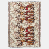 Cute Christmas Reindeer Trio with Plaid Scarves Deken (Voorkant Verticaal)
