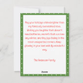 Cute christmas reindeer wish green retro Postcard Feestdagenkaart (Achterkant)