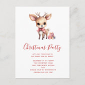 Cute Christmas Reindeer with Holiday Gifts Party Uitnodiging Briefkaart (Voorkant)