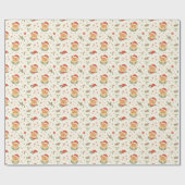 Cute Christmas Reindeer Wrapping Paper Cadeaupapier (Vlak)