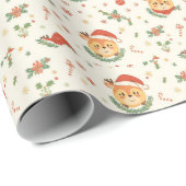 Cute Christmas Reindeer Wrapping Paper Cadeaupapier (Rol Hoek)
