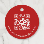 Cute Christmas Rode Strik QR Code Waterverf Bedankjes Labels (Achterkant)