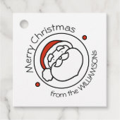 Cute Christmas Santa Claus with Red Hat Bedankjes Labels (Voorkant)