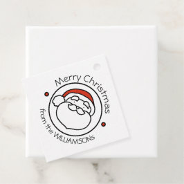 Cute Christmas Santa Claus with Red Hat Bedankjes Labels
