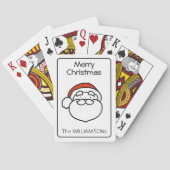 Cute Christmas Santa Clause with Red Hat Pokerkaarten (Achterkant)