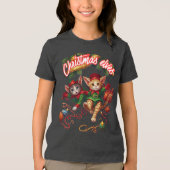 Cute Christmas Santa Elf Cats–Perfect Holiday Gift Tri-Blend Shirt (Voorkant)