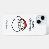 Cute Christmas Santa Line Drawing with Red Hat Case-Mate iPhone Case (Achterkant (horizontaal))
