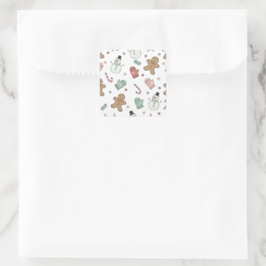 Cute Christmas Seamless Pattern Paper Stickers (Tas)