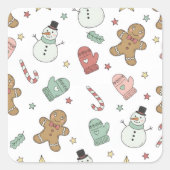 Cute Christmas Seamless Pattern Paper Stickers (Voorkant)