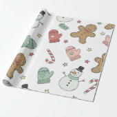 Cute Christmas Seamless Pattern Wrapping Paper – G Cadeaupapier (Uitgerold)