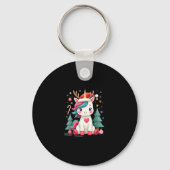 Cute Christmas Shirt Girls Women Xmas Unicorn Deer Sleutelhanger (Voorkant)