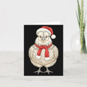 Cute Christmas Silkie Chicken Santa Farm Animal  Kaart (Voorkant)