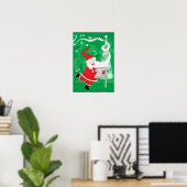 Cute Christmas, Singing and Dancing Santa Claus Poster (Thuiskantoor)