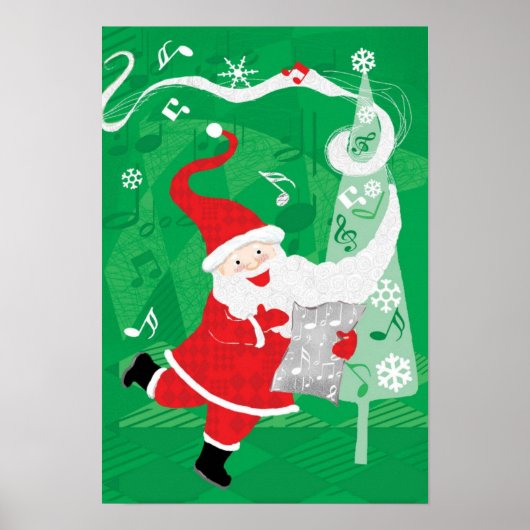 Cute Christmas, Singing and Dancing Santa Claus Poster (Voorkant)