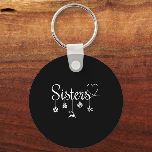 Cute Christmas Sisters Sleutelhanger (Voorkant)