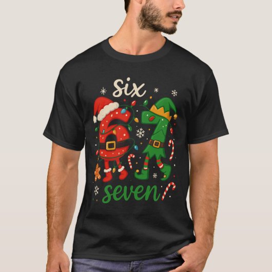 Cute Christmas Six Seven Meme  T-shirt (Voorkant)
