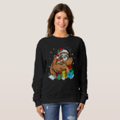 Cute Christmas Sloth and Santa Claus Hat Trui (Voorkant volledig)