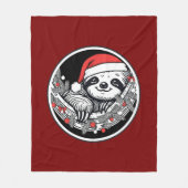 Cute Christmas Sloth Blanket Fleece Deken (Voorkant)