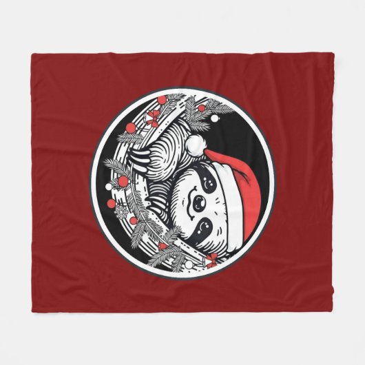 Cute Christmas Sloth Blanket Fleece Deken (Voorkant (Horizontaal))