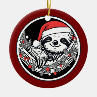 Cute Christmas Sloth Ornament