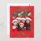 Cute Christmas Snow Family Photo Briefkaart (Voorkant / Achterkant)